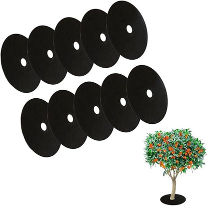 GardenPal 10-Pack 24.4inch Non-Woven Tree Ring, Weed Barrier Fabric, Degradable & Reusable Tree Mulch Ring for Landscaping Weed Control Root Protection, Tree Protector Mat, Reusable Tree Weed Barrier