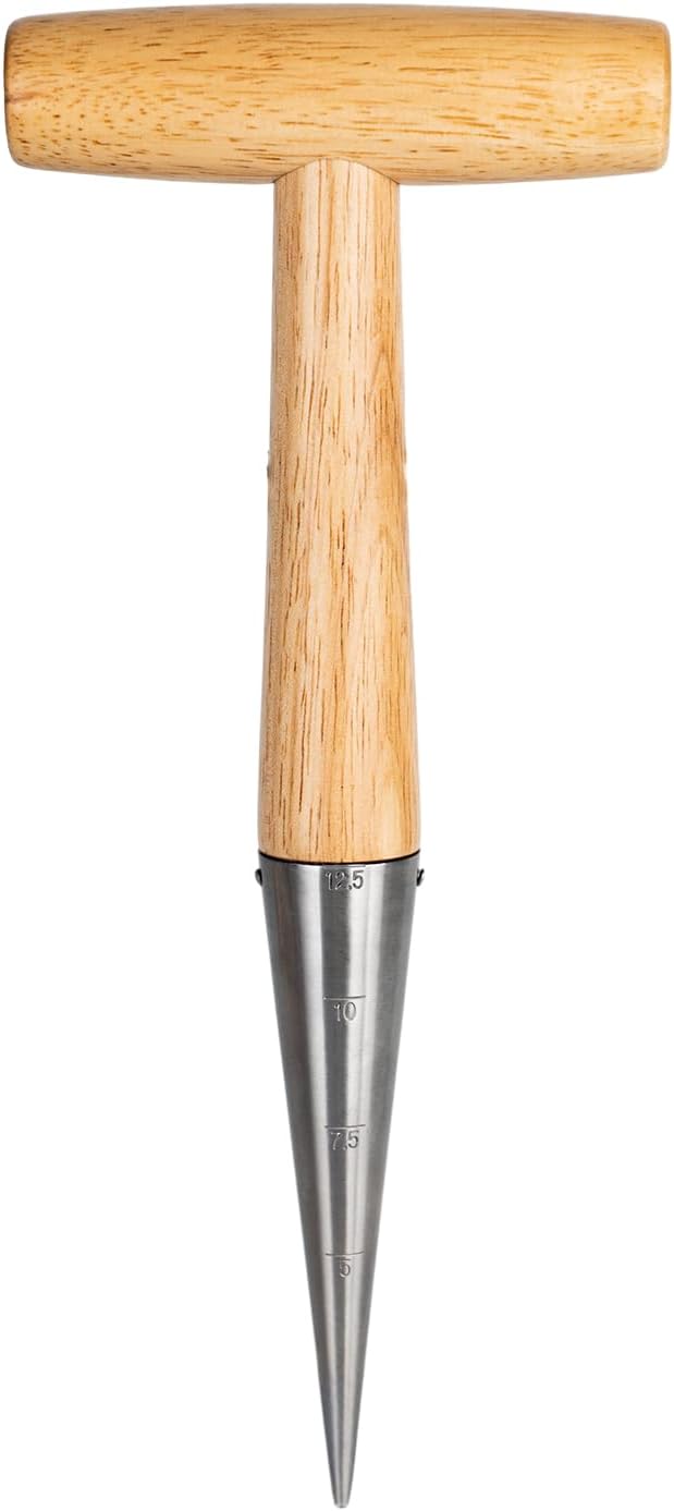 FLORA GUARD Hand Dibber Garden Tool, Seed Planter Tool with Wood Handle for Sowing Seed - 5