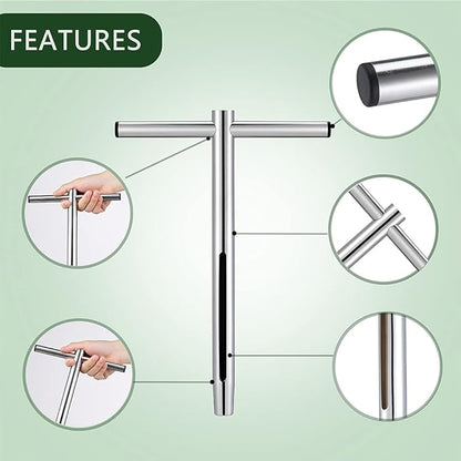 Soil Sample Probe 12 Inch with T Handle, Soil Sampler Tool, Soil Test Kit, Soil Probe for Soil Sampling Plant Care Lawn Garden Farm