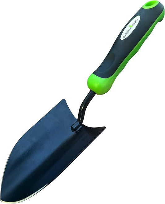 Garden Guru Heavy Duty Garden Trowel Hand Shovel for Gardening – Strong Carbon Steel Hand Trowel with Ergonomic Non-Slip Handle – Perfect for Digging, Planting, Transplanting, and Cutting Roots