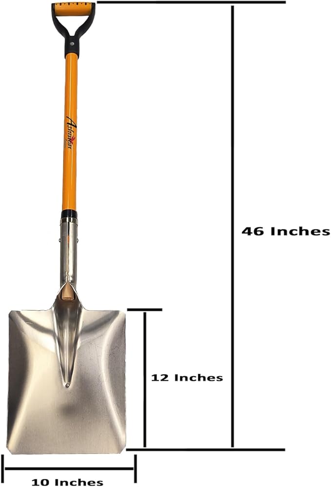 Ashman Snow Shovel with Large Scoop and Heavy Duty Handle (6 Pack)