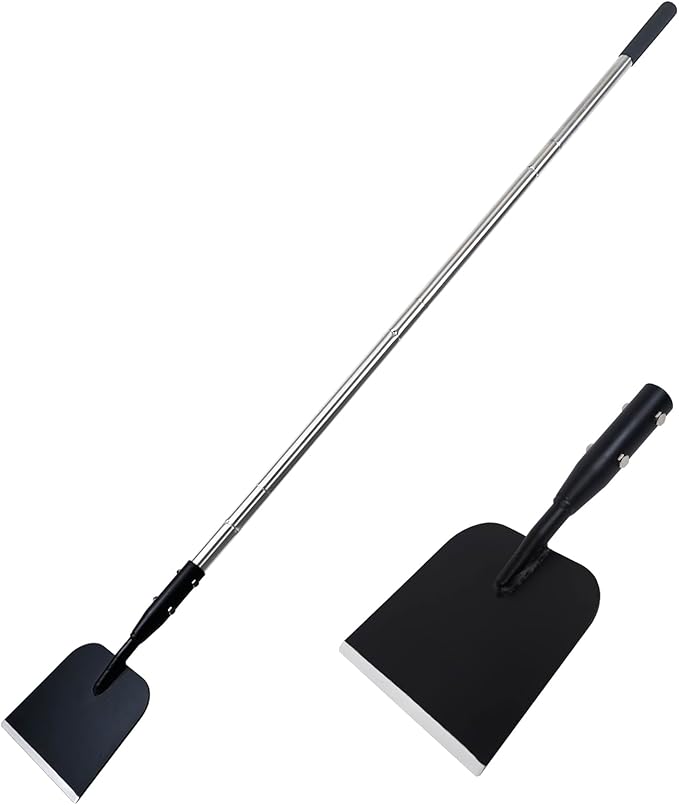 Flat Shovel with Adjustable Handle, 59 in Floor Scraper, Ice Scraper, Garden Cleaning Scraper, Ice Chopper, Snow Shovel, Multifunctional Weed Remover Tool for Walkway Driveway