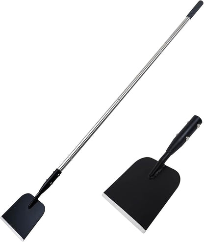 Flat Shovel with Adjustable Handle, 59 in Floor Scraper, Ice Scraper, Garden Cleaning Scraper, Ice Chopper, Snow Shovel, Multifunctional Weed Remover Tool for Walkway Driveway
