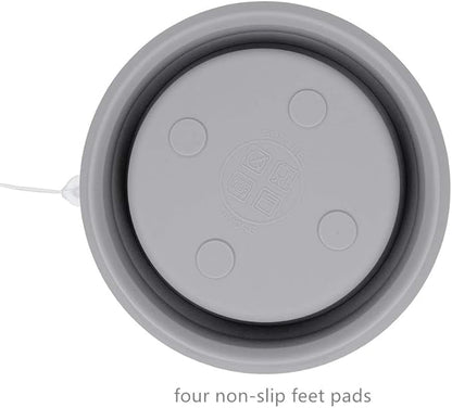 CARTINTS Silicone Collapsible Food Storage Containers with Lids Collapsible Containers Ideal for Travel and Camping, Hiking,32oz/950ml (Grey)