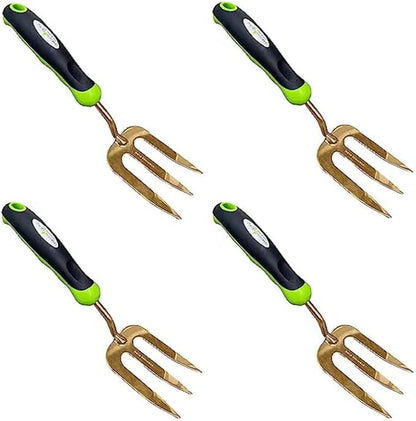 Garden Guru Titanium Hand Weeder Fork Tool – Rust Resistant – Ergonomic Handle – Great for Planting, Spreading Mulch, Weeding, Loosening & Transplanting Soil (4 Pack)