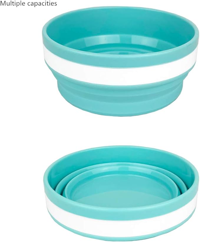CARTINTS 950ml Collapsible Bowls-Silicone Food Storage Containers-Prep/Storage Bowls with Lids-Silicone Lunch Containers, Ideal for Travel and Camping (Blue)