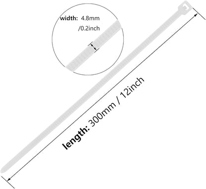 12 Inch Zip Ties Green 1000 PCS, 50 Lbs- Heavy Duty Tensile Strength, Nylon PA66 UV Resistant Cable Ties for Indoor and Outdoor Use - Ideal for object bundling and fastening