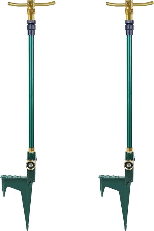 ATDAWN 3-Arm Garden Sprinkler, High-Rise Lawn Sprinkler, 360 Degree Rotation Garden Water Sprinklers, Lawn Irrigation System, Gardening Watering System, Large Area Coverage, Green