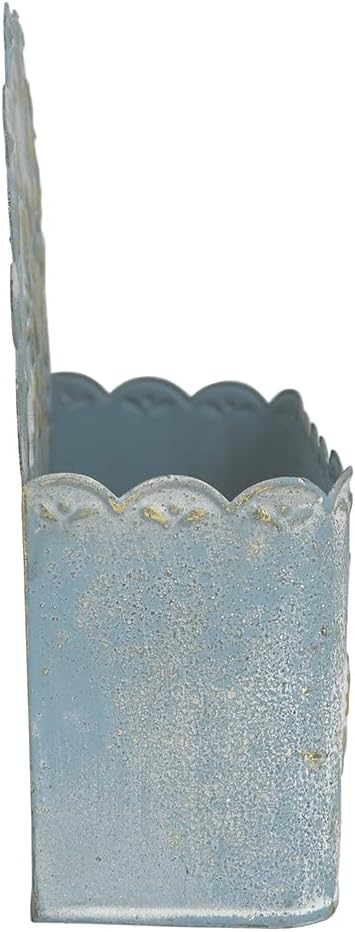 Decorative Hanging Wall Basket Shabby Chic Wall Planter for Indoor Planters Decor Blue Wall Planter Holder Metal Hanging Planter Wall Mounted Planter for Farmhouse Garden Wall Decor