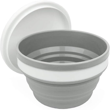 CARTINTS Silicone Collapsible Food Storage Containers with Lids Collapsible Containers Ideal for Travel and Camping, Hiking,32oz/950ml (Grey)