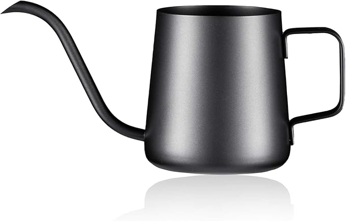 12 oz / 350 ml Watering Can Indoor Plants, Stainless Steel Plant Watering Can with Long Spout (Black) (12oz)