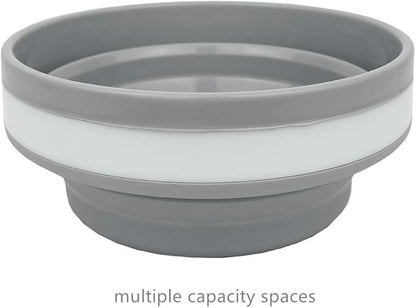 CARTINTS Silicone Collapsible Food Storage Containers with Lids Collapsible Containers Ideal for Travel and Camping, Hiking,32oz/950ml (Grey)