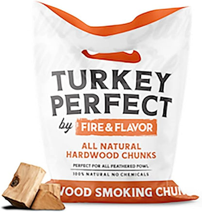 Fire & Flavor Turkey Perfect Premium All Natural Cherry Wood Chunks for Smoking - Smoking Wood Chunks - Charcoal for Grilling