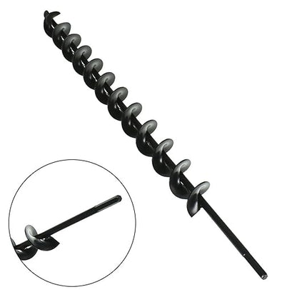1.75Inch Wide 24Inch Long Metal Earth Auger Drill Bit, Garden Plant Flower Bulb Auger Rapid Planter Bulb Compatible Augers Machine Head with 8mm Diameter Non-Slip Hex Shank