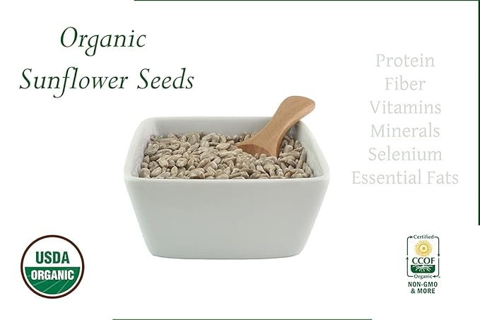 Organic Sunflower Seeds-Kernels-Hulled Raw non-GMO Unsalted Keto Vegan (2lb)