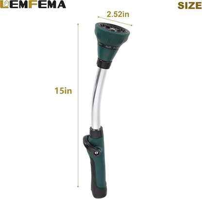 Watering Wand, 15 Inches Sprayer Wand Garden Hose Nozzle with 8 Adjustable Watering Patterns and Thumb Control Shut Off Valve for Showering Dog, Clean the ground, Car Wash, Lawn and Garden (Green)