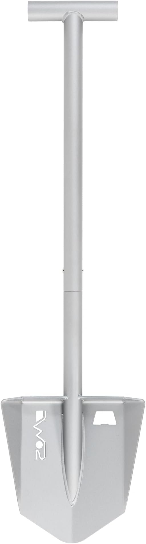 DMOS Nomad Shovel - 2-Piece Collapsible Lightweight Aluminum Shovel for Camping, Overlanding, Survival, Military, Hunting, & Off-Road Use - Silver - Pro