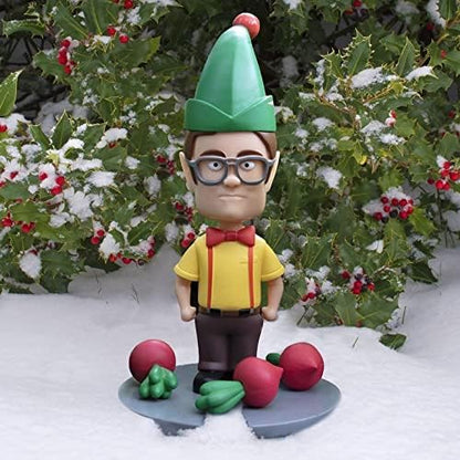 SCS Direct The Office Dwight Schrute Christmas Elf 8" Garden Gnome - Funny Indoor/Outdoor Holiday Lawn Ornament Figure Decoration - Officially Licensed - Gift for Adults, Men, Women - PVC