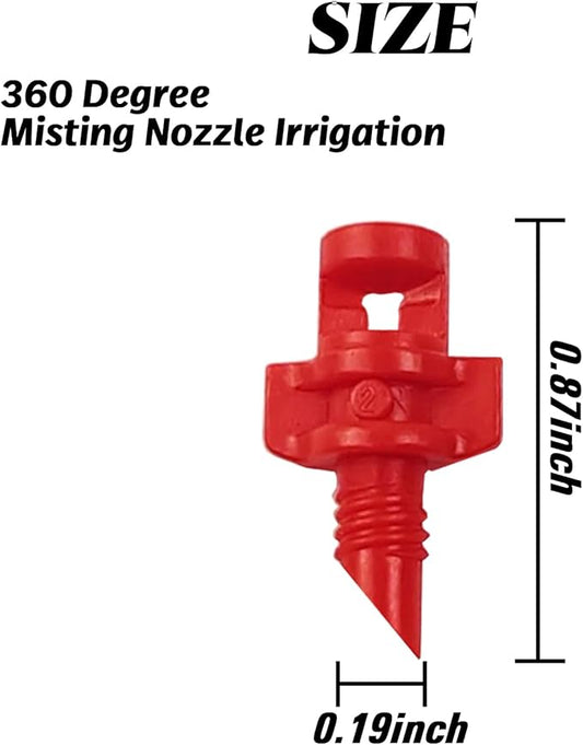 RONYOUNG 210PCS 360 Degree Misting Nozzle Irrigation, Sprinklers Sprayer for Garden Irrigation System, Micro Sprayer Refraction Automizing Drippers