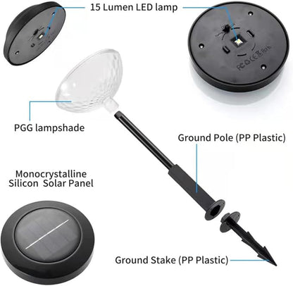 Solar Pathway Lights Outdoor Garden Stake Lamp with LED Solar Powered Light for Yard Patio Landscape Lighting Waterproof Decorative Ground Plug