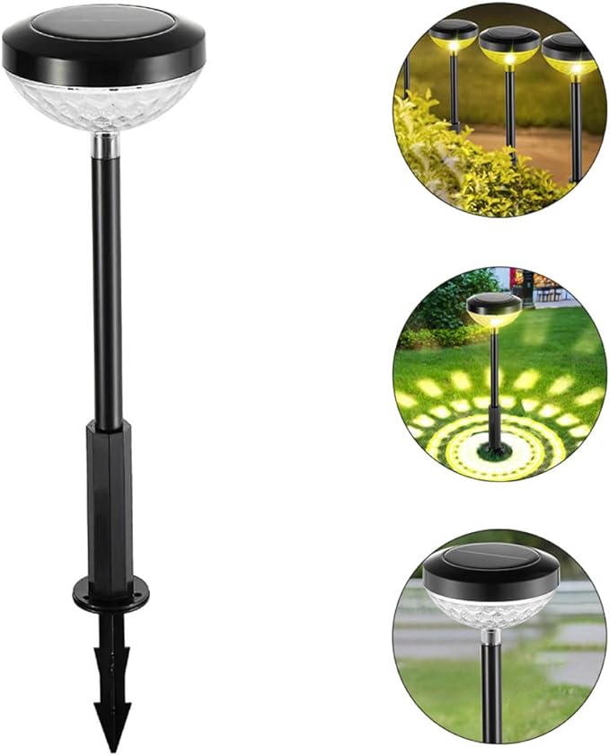 Solar Pathway Lights Outdoor Garden Stake Lamp with LED Solar Powered Light for Yard Patio Landscape Lighting Waterproof Decorative Ground Plug