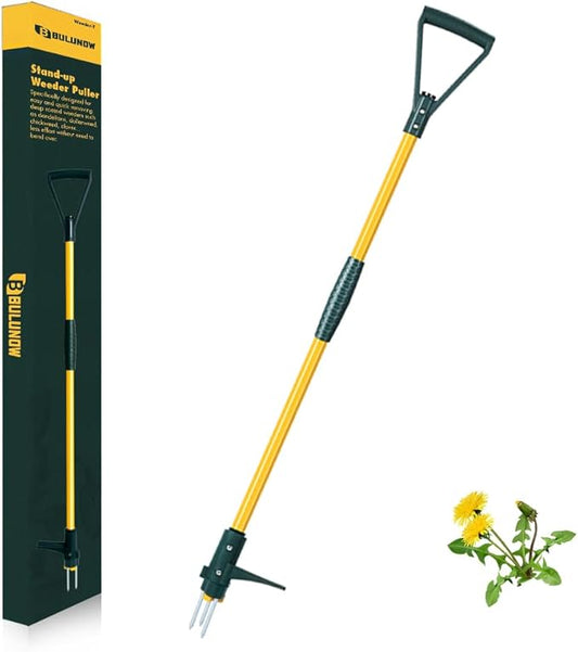 Weed Puller Tool, 50IN Long Handle 3 Claws Stand Up Weeder, Extra Thickened Stainless Steel Shaft Garden Weeding Tool,Remove the Roots of Thistles, Crabgrass, Dandelions, and Blackberries, etc.