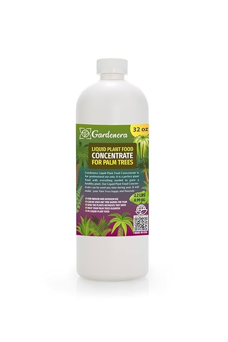 Gardenera Plant Growth Superfood for Palm Trees with 18 Essential Vitamins & Minerals - Organic Plant Food Fertilizer - Micro-Fungi and Bio-Organisms for Palm Tree Care & Growth Enhancement - 32oz