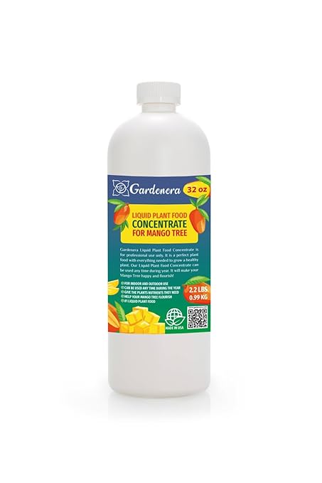 Gardenera Plant Growth Superfood for Mango Trees with 18 Essential Vitamins & Minerals - Organic Plant Food Fertilizer - Micro-Fungi and Bio-Organisms for Mango Plant Care & Growth Enhancement - 32oz