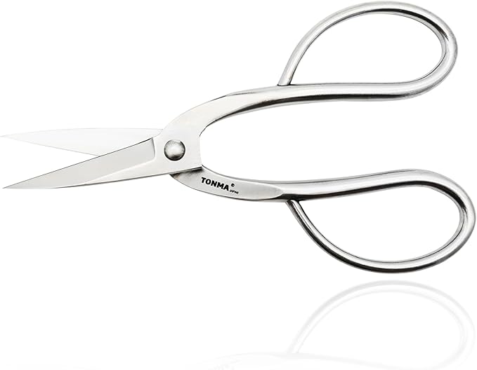 TONMA Ashinaga Bonsai Scissors [Made in Japan] 8 inch Soild Stainless Steel Hasami Pruning Shears Ultra Sharp & Rust-proof, Japanese Bonsai Garden Tools