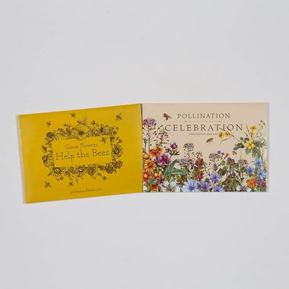Bentley Pollination Celebration Wildflower Seed Packets, Non-GMO, Uncoated Flower Mix for Planting, Beautiful Garden Gift