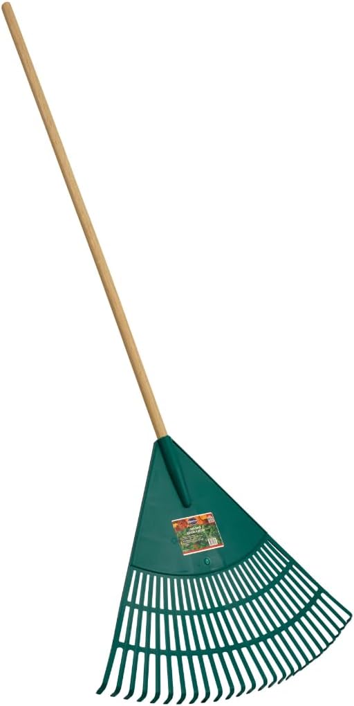 FARM-TUFF 24” Leaf & Lawn Rake with 48” Hardwood Handle - Extra-Wide, Durable Rake for Lawns, Gardens, and Yard Cleanup