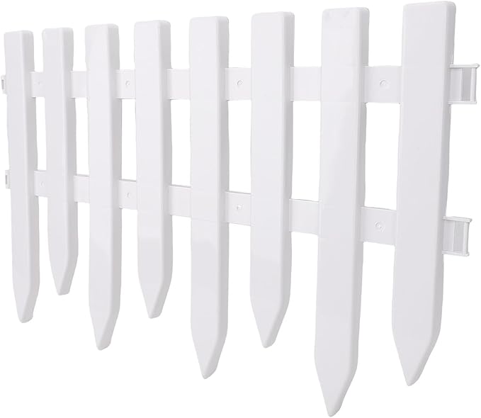 Decorative Landscape Edging Fence Durable Garden Border Panel for Lawn Flower Beds Pathways, Plastic, 5PCS