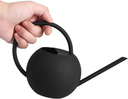 Long Spout Watering Can, 400Ml Stainless Steel Metal Watering Pot for Outdoor and Indoor Plants Decorative Black Colored Watering Can for Gardening Family Gardening