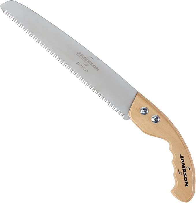Jameson HS-11TE-SWL 11" Straight Blade Hand Saw With Wood Handle & Leather Scabbard