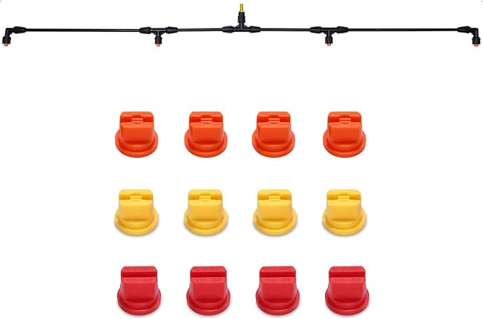 Sprayer Boom Wand with 3 Flow Rate Nozzles -Wide-Coverage Agricultural & Lawn Spray Attachment for Tractors/UTVs