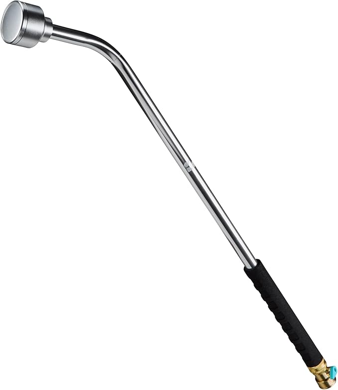 30 Inch Soft Rain Metal Watering Wand Featuring Gentle Spray 600003 with Comfort Grip and Shut off Valve by New England Garden Tools for Cleaning, Watering Plants & Yards, Washing Cars & Pets