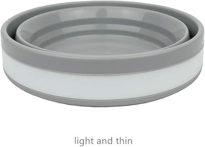 CARTINTS Silicone Collapsible Food Storage Containers with Lids Collapsible Containers Ideal for Travel and Camping, Hiking,32oz/950ml (Grey)