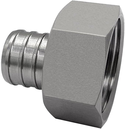 beduan 304 Stainless Steel PEX Garden Hose Adapter Fitting 3/4" PEX Barb to 3/4" GHT Female Connector for Irrigation Watering Outdoor Garden Water