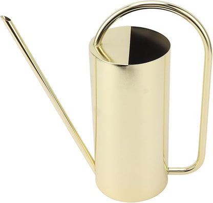 Watering Can, Wide Application Rustproof Long Spout Watering Pot Stainless Steel for Garden (Gold)