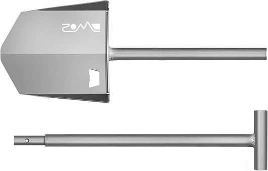 DMOS Nomad Shovel - 2-Piece Collapsible Lightweight Aluminum Shovel for Camping, Overlanding, Survival, Military, Hunting, & Off-Road Use - Silver - Regular