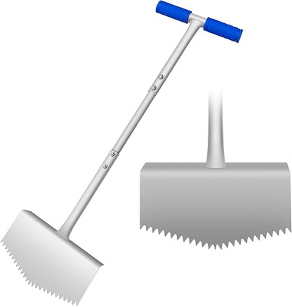 Edger Lawn Tool with T-Grip & Saw-Tooth, Manual Lawn Edger Tool Edging Shovel, Lawn Edger for Grass, Garden, Yard, Landscaping, Sidewalk or Cable Burying, Steel Long Handled, 39in (A)