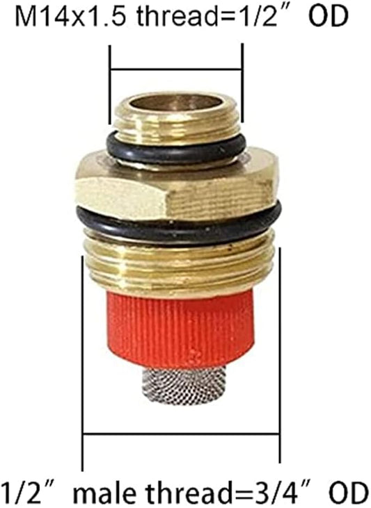 Joywayus Brass Misting Spray Nozzle 3/4" GHT Male 1-Holes Garden Sprinklers Irrigation Connector Water Sprinklers Mister Heads Fitting with Filter Mesh (Pack of 2)