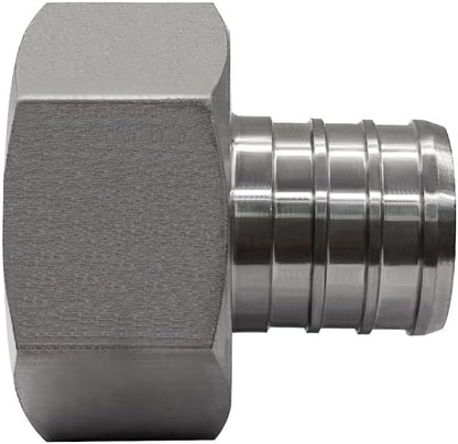 beduan 304 Stainless Steel PEX Garden Hose Adapter Fitting 3/4" PEX Barb to 3/4" GHT Female Connector for Irrigation Watering Outdoor Garden Water
