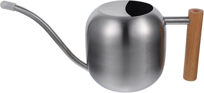 HANABASS 1200ml Long Spout Watering Can Indoor Plant Watering Can Metal Small for Indoor Plants (Silver)