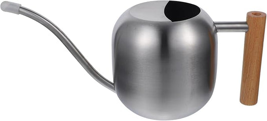 HANABASS 1200ml Long Spout Watering Can Indoor Plant Watering Can Metal Small for Indoor Plants (Silver)