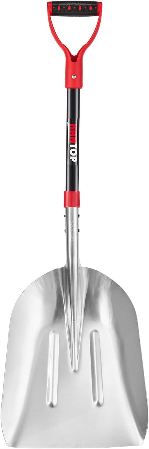 Aluminum Scoop Shovel Heavy Duty Shovel Big Farm Scoop Shovel Metal Snow Shovel for Driveway,45 inches