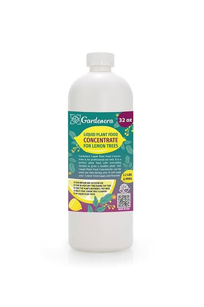 Gardenera Plant Growth Superfood for Lemon Trees with 18 Essential Vitamins & Minerals - Organic Plant Food Fertilizer - Micro-Fungi and Bio-Organisms for Lemon Tree Care & Growth Enhancement - 32oz