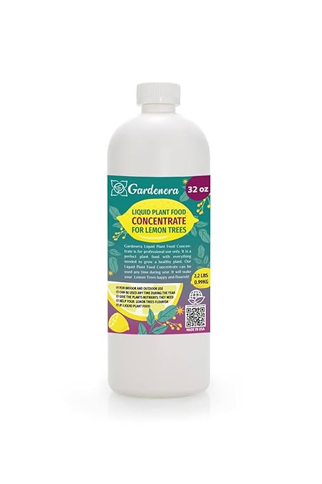 Gardenera Plant Growth Superfood for Lemon Trees with 18 Essential Vitamins & Minerals - Organic Plant Food Fertilizer - Micro-Fungi and Bio-Organisms for Lemon Tree Care & Growth Enhancement - 32oz