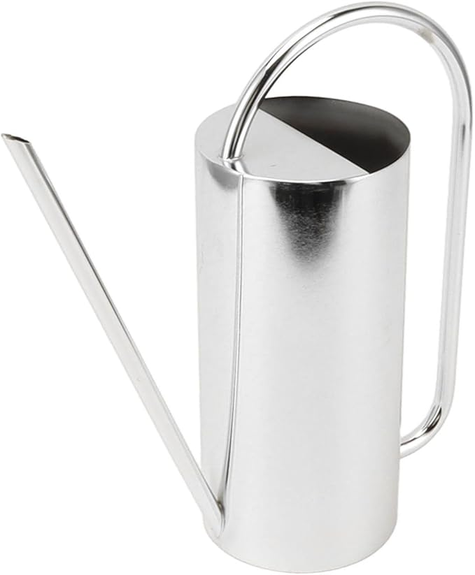 Watering Can, Wide Application Rustproof Long Spout Watering Pot Stainless Steel for Garden (Stainless Steel Color)