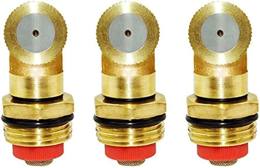 Joywayus Brass 1-Hole Misting Spray Nozzle Garden Sprinklers 1/2" NPT Male Irrigation Connector Water Sprinklers Mister Heads Fitting with Filter Mesh (Pack of 3)